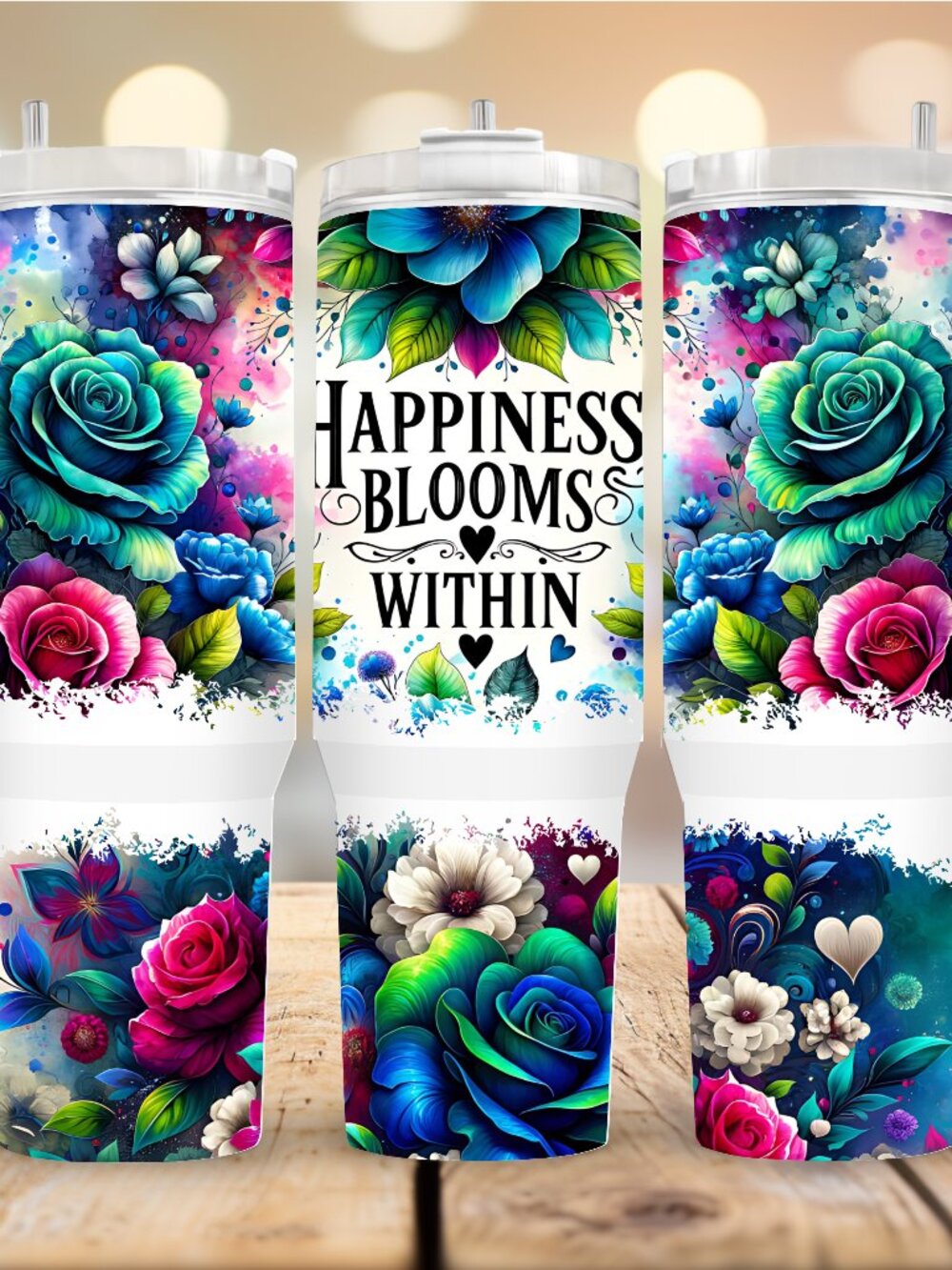 Affirmation Floral 40oz Tumbler - Coffee Mug - Gift Idea